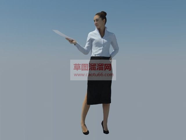 女秘书美女人SU模型