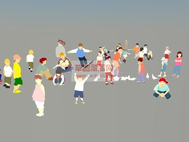 2d小孩小朋SU模型
