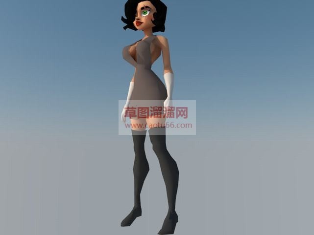 卡通美女人物SU模型