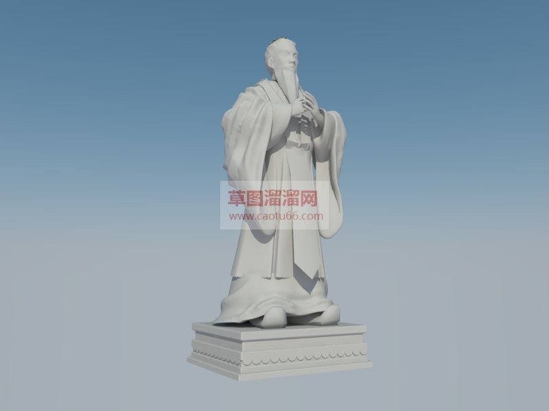 古代人人物雕SU模型