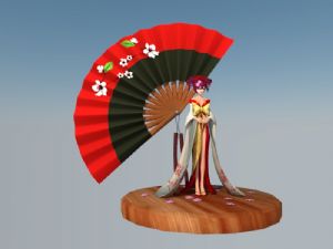 折扇扇子日式SU模型