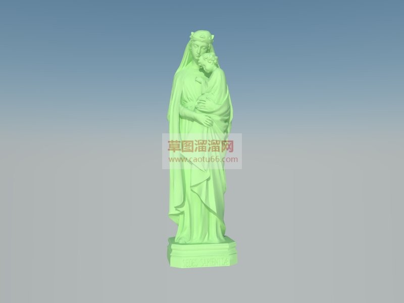 圣母雕塑人物SU模型