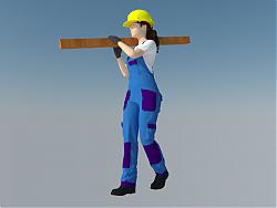 女建筑工人SU模型