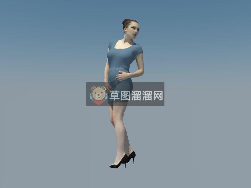 贵妇美女高跟鞋SU模型