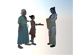 古代人物老人SU模型