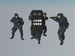 特警警察人物SU模型