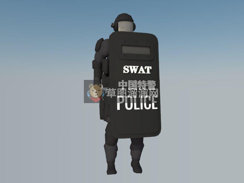 特警警察人物SU模型