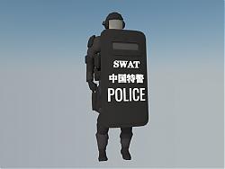 特警警察人物SU模型
