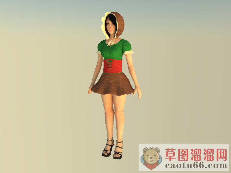 漂亮美女人物SU模型