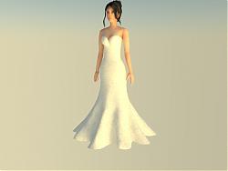 婚纱美女新娘子SU模型