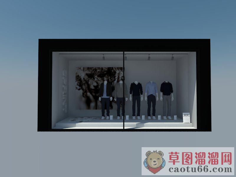 服装店橱窗假人SU模型
