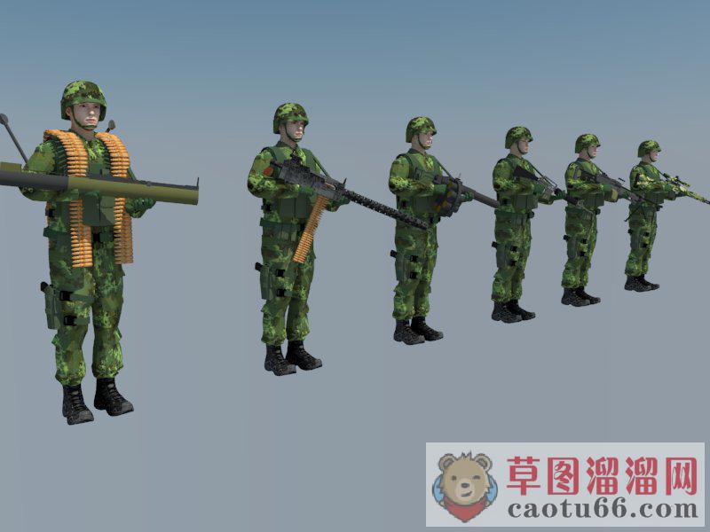 士兵战士人物SU模型