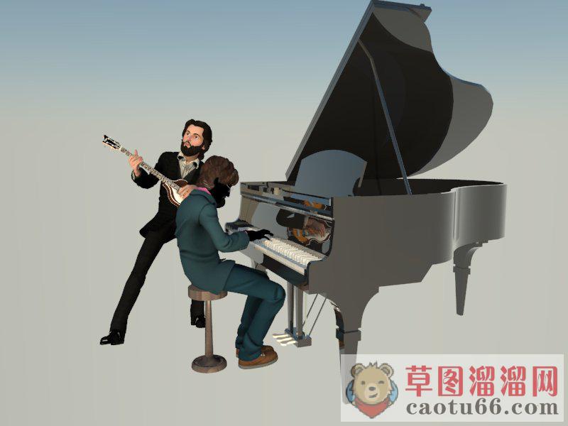 钢琴演奏家艺术家SU模型