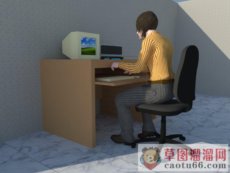 程序员程序猿人物SU模型
