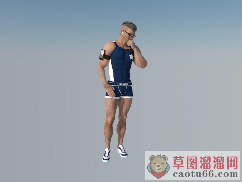 运动眼镜人物SU模型
