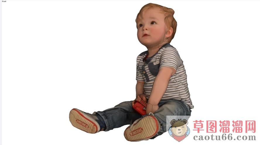 3D男孩坐姿SU模型