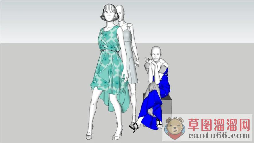 女装假人模特SU模型