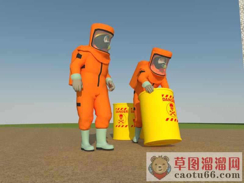 核辐射服装人员SU模型