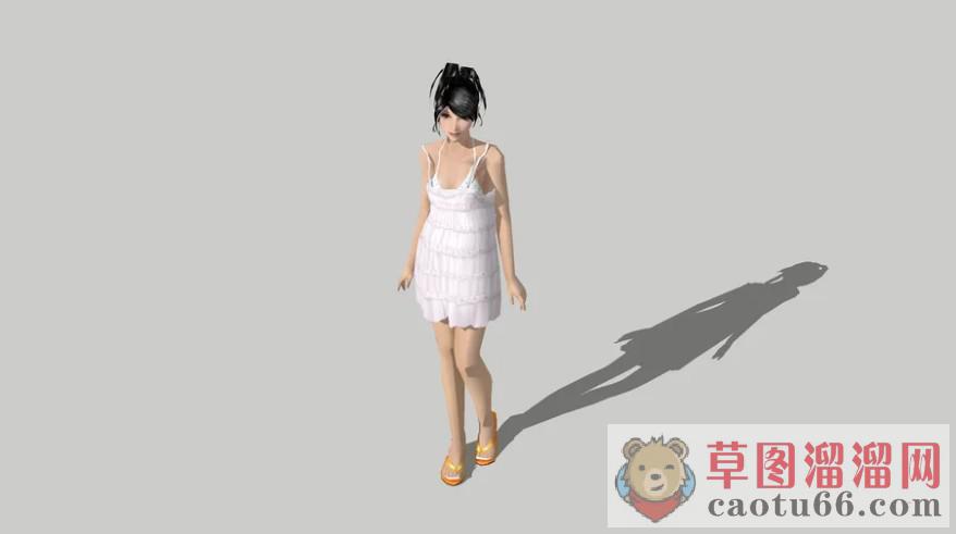 可爱美女人物SU模型