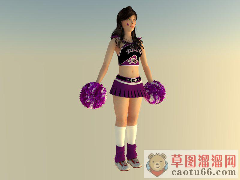 啦啦队美女人物SU模型