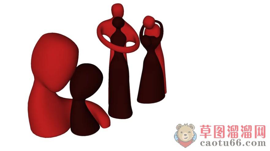 抽象人物工艺品SU模型