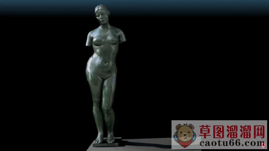 铜人女人雕塑SU模型