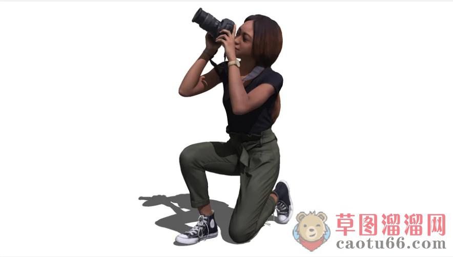 3D摄影照相人物SU模型