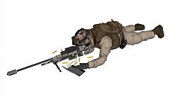 战士士兵狙击手SU模型