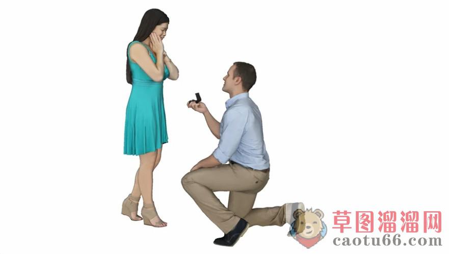 求婚人物情侣SU模型