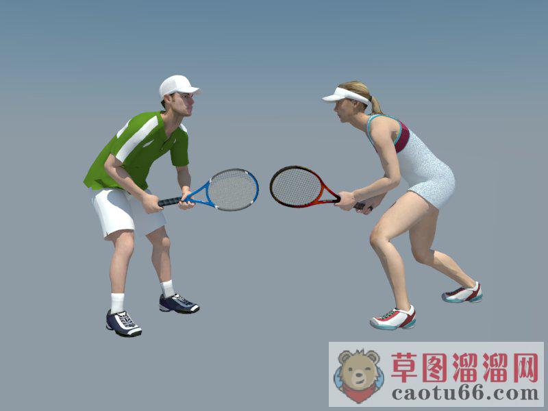 3D网球男女SU模型
