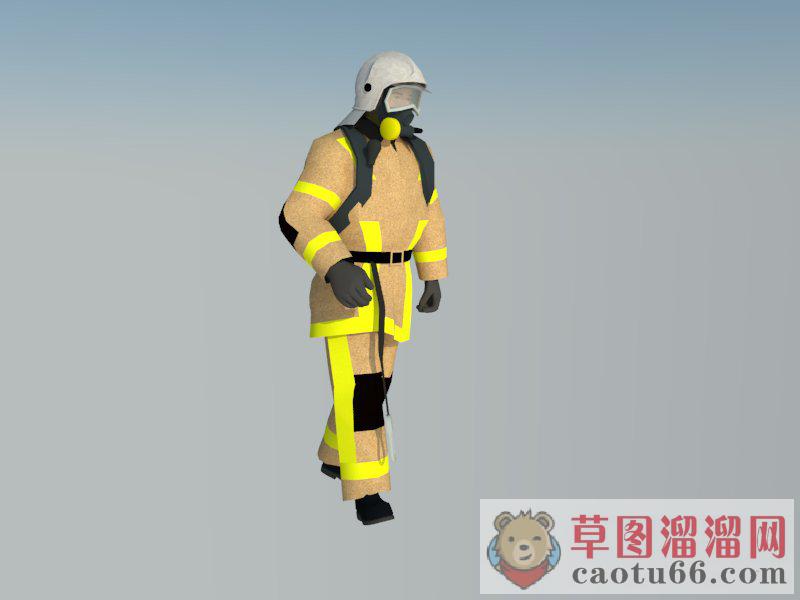 3D消防员人物SU模型