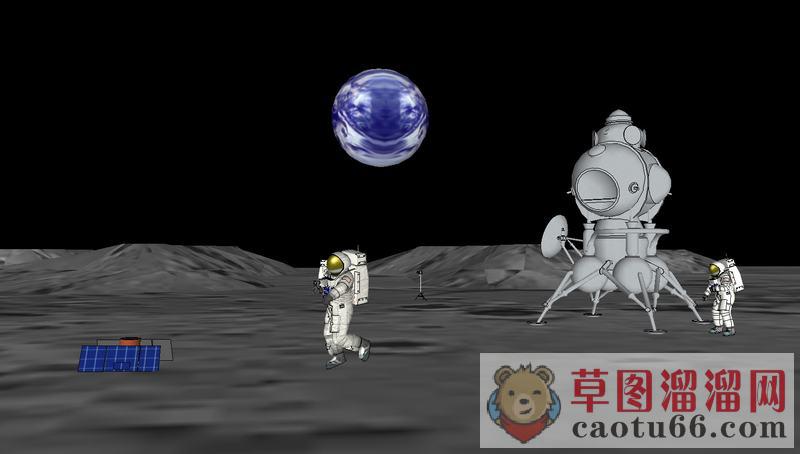 登月宇航员人物SU模型