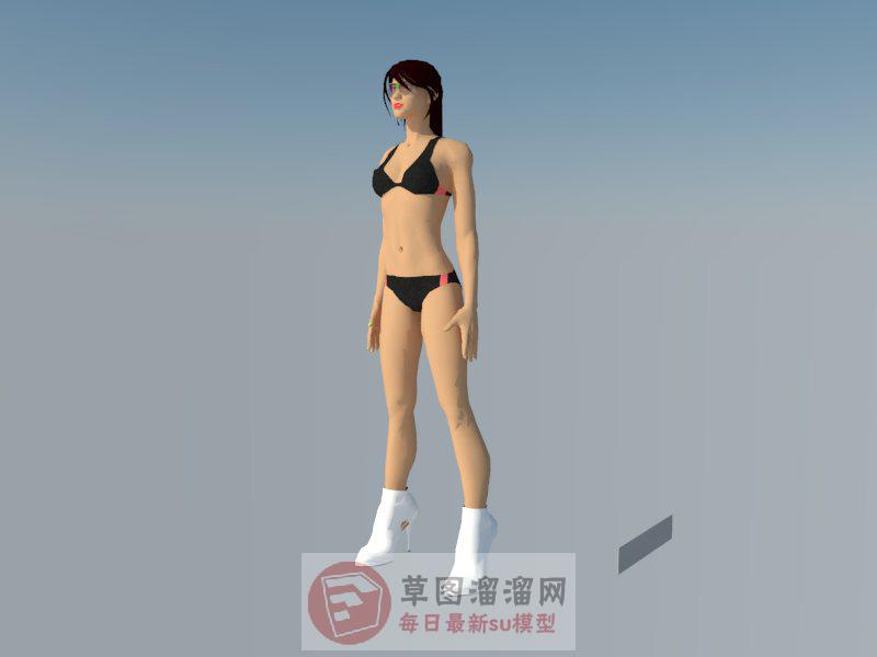 内衣模特人物SU模型