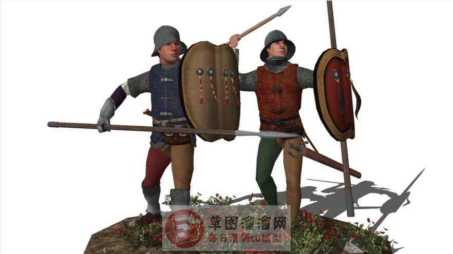 斯巴达勇士人物SU模型