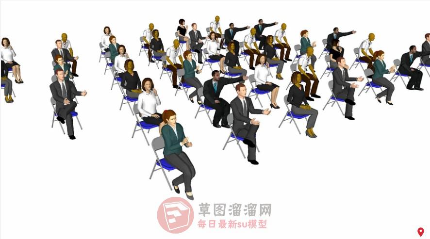 3D坐折叠凳SU模型