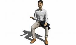 坐姿商务男人SU模型