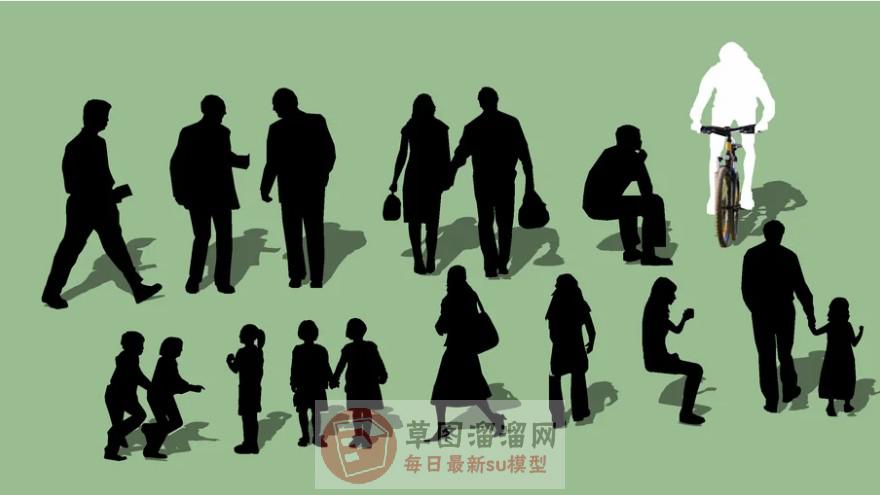 2D阴影剪影人物SU模型