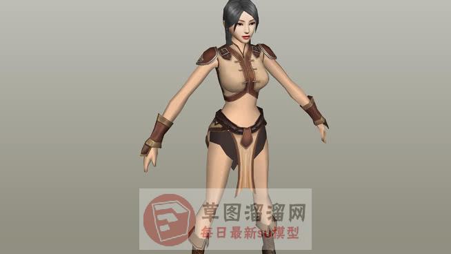 游戏女人人物SU模型