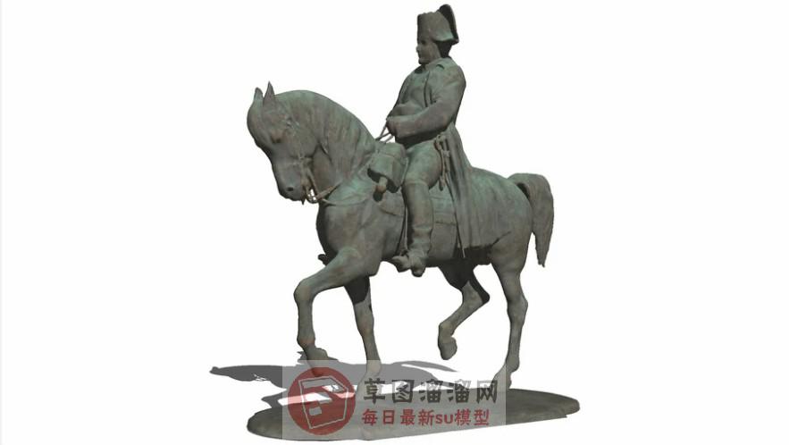 欧式骑马人物SU模型
