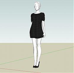 女装服装假人SU模型 免费sketchup模型下载
