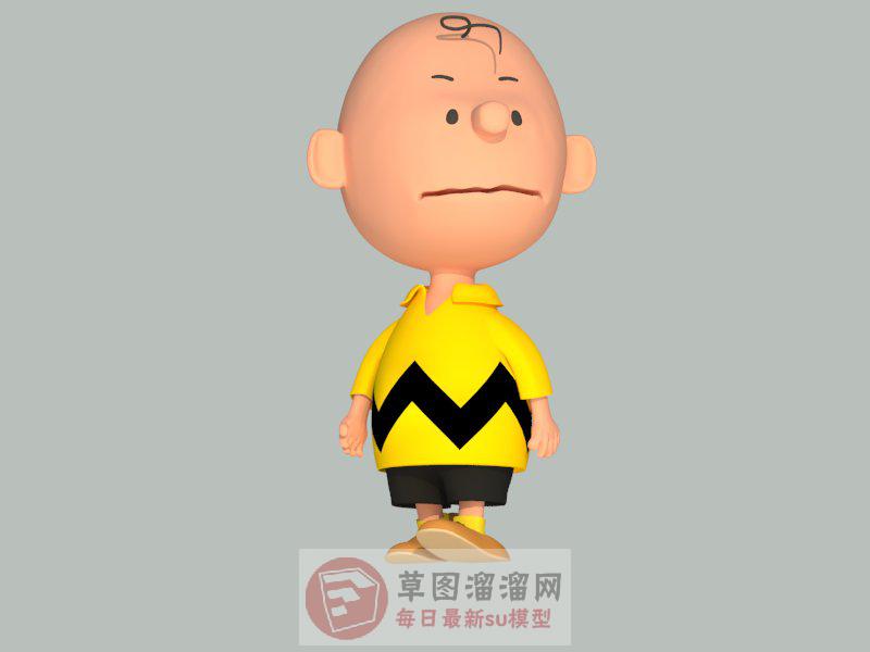 花生漫画史努比卡通人物SU模型
