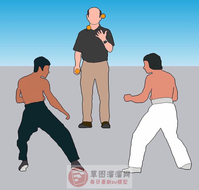 2D李小龙格斗SU模型