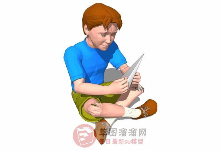 男孩人物儿童SU模型