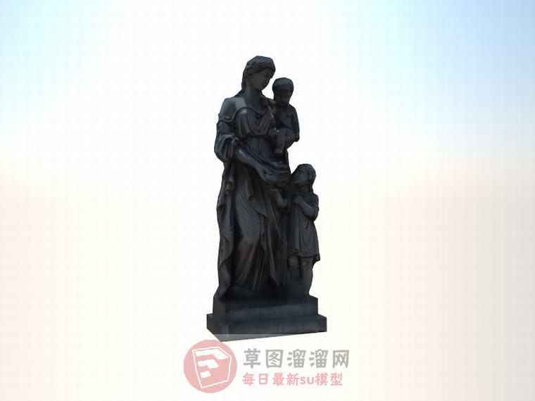 欧式人物雕塑SU模型