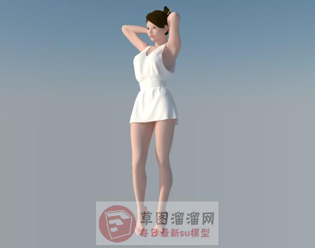 美女人物SU模型