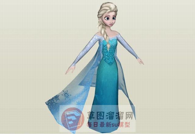冰雪奇缘艾莎长公主SU模型