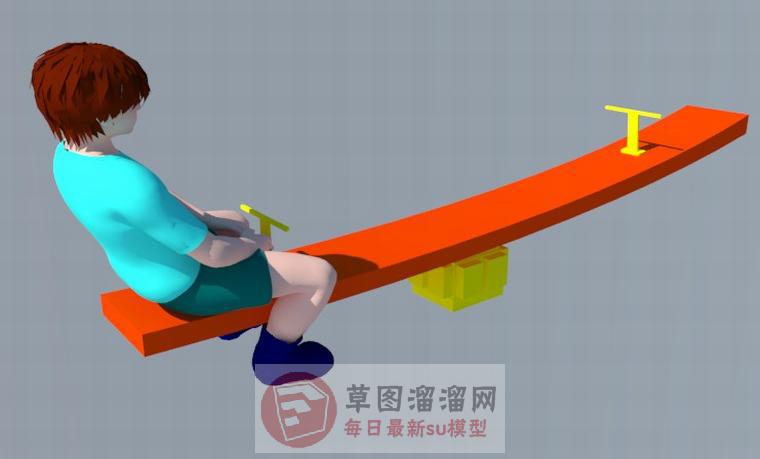 儿童跷跷板SU模型
