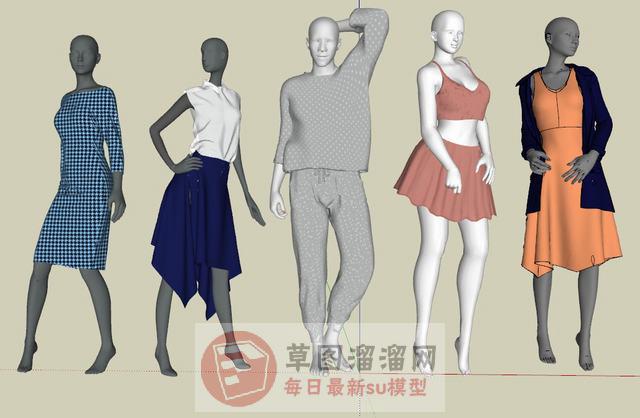 假人模特男SU模型