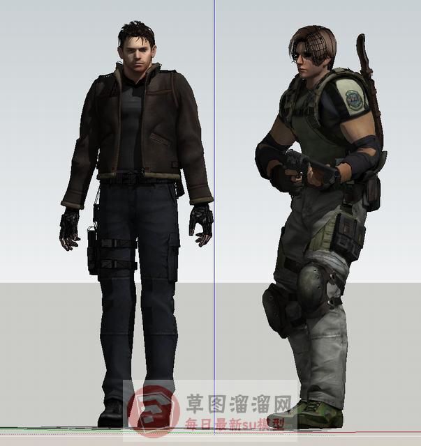 3D射击游戏人物SU模型