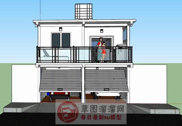别墅男女人物SU模型